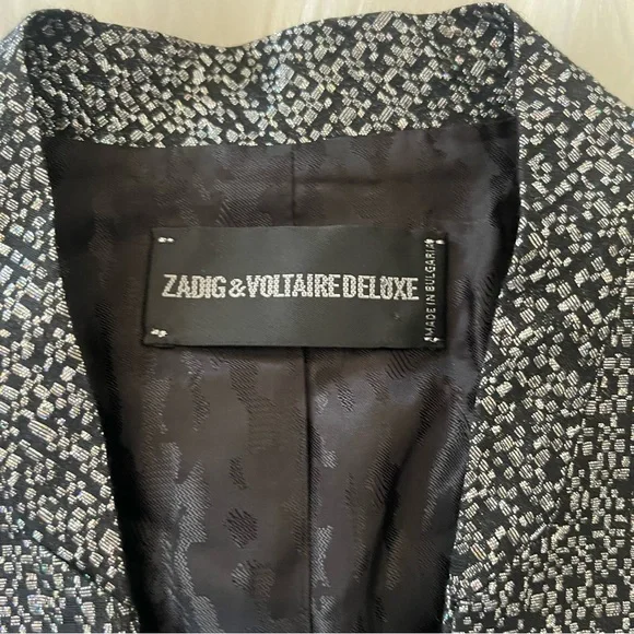 Zadig & Voltaire Vegas Pixel Deluxe Silver Jacket - Picture 8 of 16